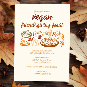 Convites Whimsical VEGAN Ação de Graças PERSONALIZADO