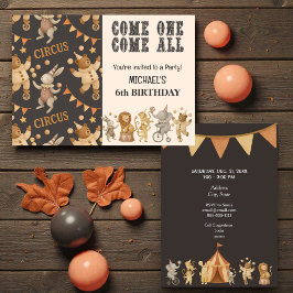Convites Whimsical Vintage Circus Birthday Invitation