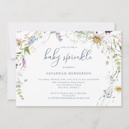 Convites Whimsical Watercolor Flor Selvagem