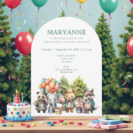 Convites Whimsical Watercolor Forest Birthday Invitation