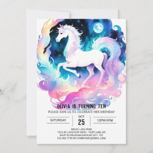 Convites Whimsical Watercolor Horse Birthday
