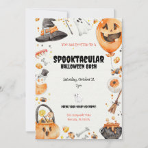 Whimsical Watercolor 'Spooktacular' Halloween