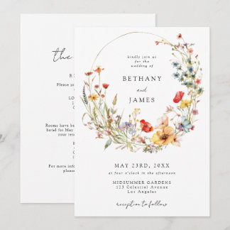 Convites Whimsical Wild Flower All In One Wedding