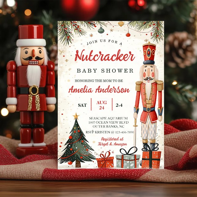 Convites Whimsical Winter Nutcracker Christmas Baby Shower  (Criador carregado)