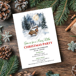 Convites Whimsical Winter Scene Watercolor Christmas Invite