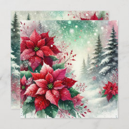 Convites Whimsical Winter Wonderland Poinsettia Imprimível