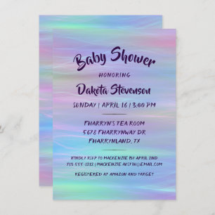 Convites Whimsical Wisps   Holo Fairy Pastel Rainbow Chá