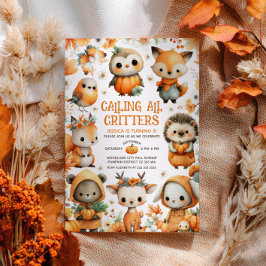 Convites Whimsical Woodland Animals Autumn Kids' Birthday