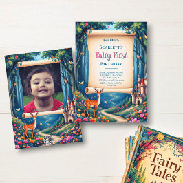 Convites Whimsical Woodland Castle Fairy First 1st Birthday