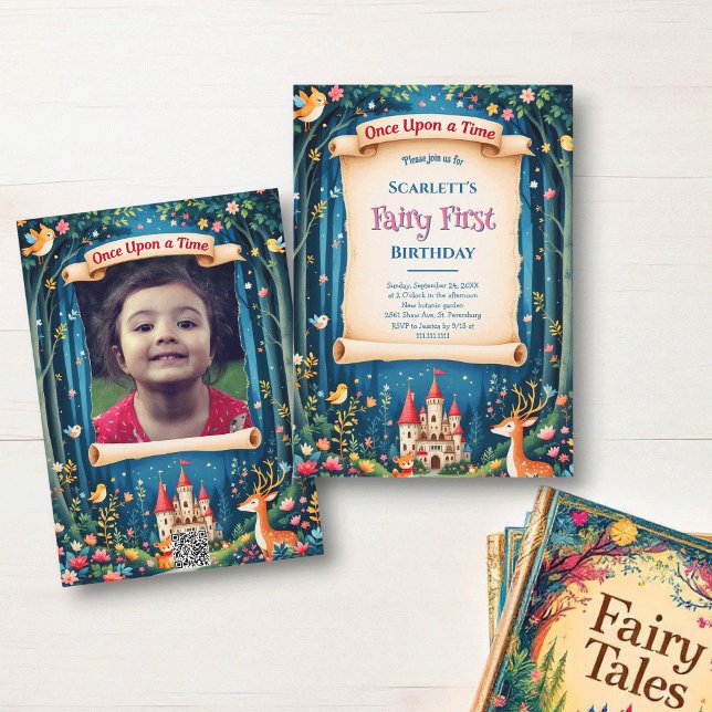 Convites Whimsical Woodland Castle Fairy First 1st Birthday (Criador carregado)