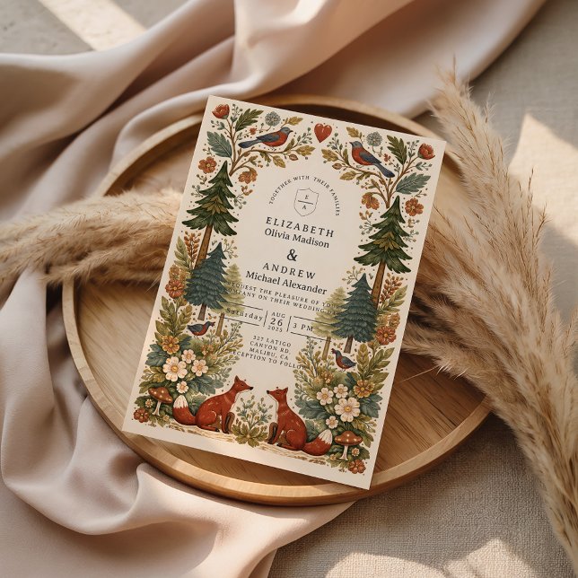Convites Whimsical Woodland Forest Wedding (Criador carregado)