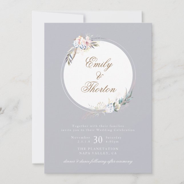 Convites Whimsical Wreath Bohemian Invitation (Frente)