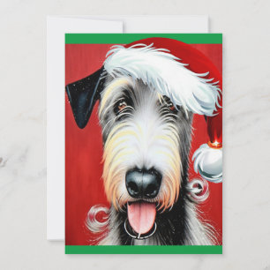Convites Whimssic Christmas Irish Wolfhound Flat Card