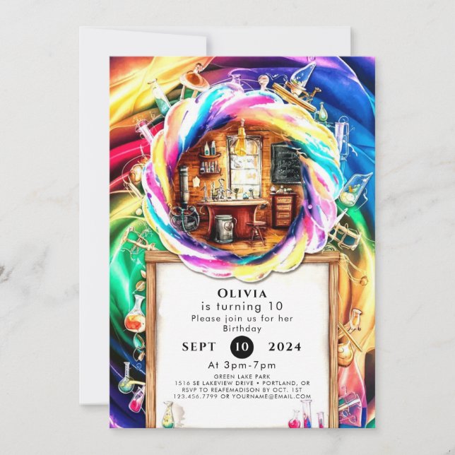 Convites Whimsso Boho, Festa de Brincadeira, Aniversário (Frente)