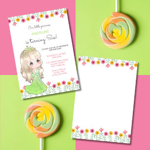Convites Whimsso Green Vress Princesa Floral Aniversário