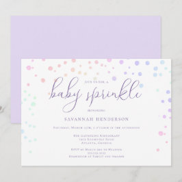 Convites Whimsso Purple Watercolor Confetti Baby Sprinkle