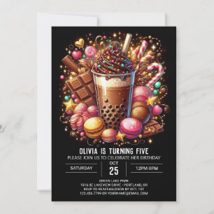 Convites Whimsy Chocolate Candyland Digital Birday