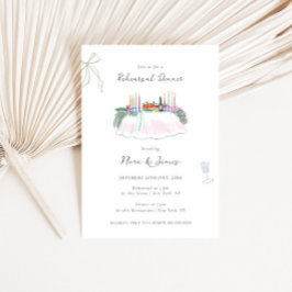 Convites Whimsy Colorful Illustrated Rehearsal Dinner