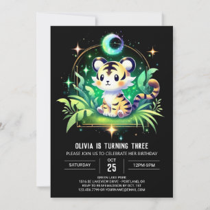 Convites Whimsy Encantado Tiger Birthday