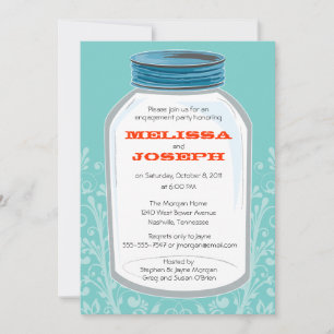 Convites Whimsy Mason Jar Festa de noivado