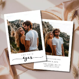 Convites Whimsy Script 2 Foto Ela Disse Sim Noivado