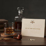 Convites Whiskey & Cigar Groom Bachelor Party Invite<br><div class="desc">Warn the crew—the vows are coming. This bold Whiskey & Cigar Groom Bachelor Party Invite featuring the phrase “The End Is Near” sets the tone for an unforgettable night of whiskey, cigars, and brotherhood before the big day. Designed for grooms who like their celebrations strong, smoky, and unforgettable, this invitation...</div>