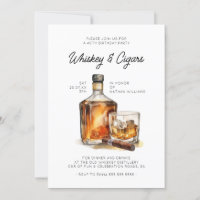 Whiskey e Charutos Aniversário de Homens