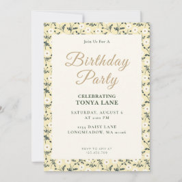 Convites Whispering Meadow - Butter Yellow Floral Border