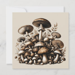 Convites Whispering Woods: Padrão De Cogumelo Sem Olhos Col