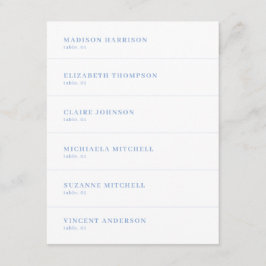Convites White and Dusty Blue Wedding Place Name Card DIY