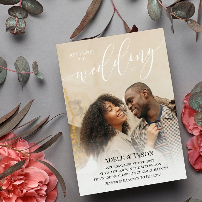 Convites White Black Junta-Se A Nós Foto De Casamento Duplo (Criador carregado)