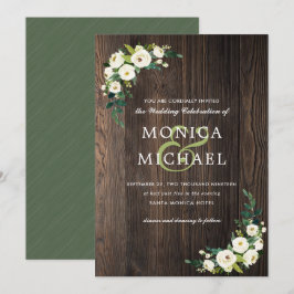 Convites White Bloom | Wood Floral Botanical Corner Wedding