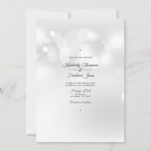 Convites White Bokeh Wedding