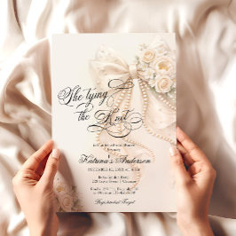 Convites White Bow She's Tying the Knot Bridal Shower