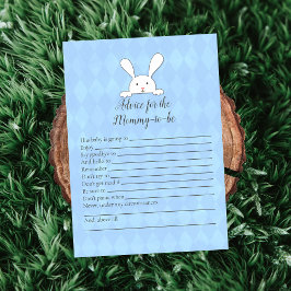 Convites White Bunny Blue Advice For Mommy Baby Shower Game