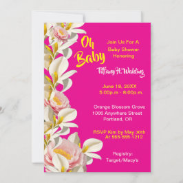 Convites White Calla Lily e Peony Oh Baby Girl Chá de frald