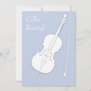 Convites White Cello e Arco Music Considerando Concert Pale