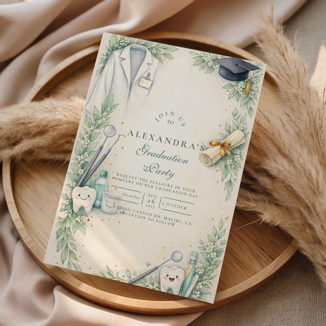 Convites White Coat Dentist Graduation Celebration (Criador carregado)