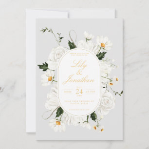 Convites White Daisey e Rosa Wedding