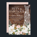 Convites White Dress Blush White Rustic 50th Birthday<br><div class="desc">White Dress Blush White Rustic 50th Birthday Convite para 50º aniversário Ver coleção correspondente em Niche e Nest Store Muitos obrigados</div>