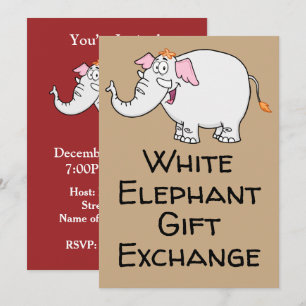 Convites White Elephant Exchange Cartoon