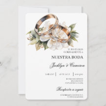 White Floral com anel Casamento Espanhol