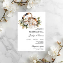 White Floral com anel Casamento Espanhol