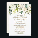 Convites White Floral Dourada Confetti Sweet Dezesseis<br><div class="desc">Mais modernos 16 Convites florais na Loja Little Bayleigh!</div>