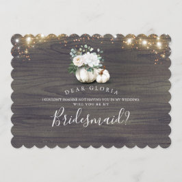 Convites White Floral Pumpkin Russo Bridesmaid Proposta