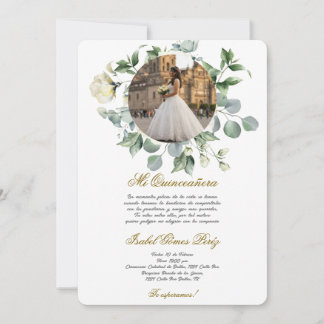 Convites White flower dress Quinceanera with picture 