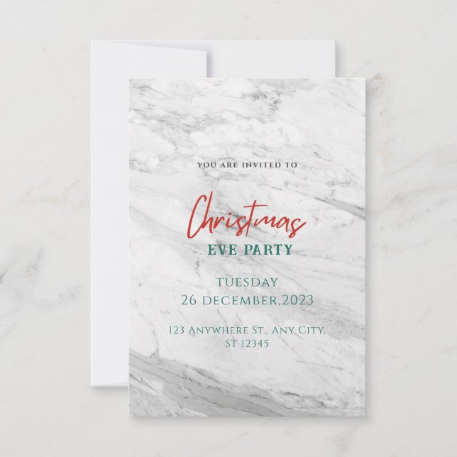 Convites White Marble Christmas (Frente)