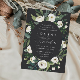 Convites White Peony | Casamento Floral de Frame Oval