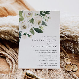 Convites White Peony | Watercolor Floral Wedding