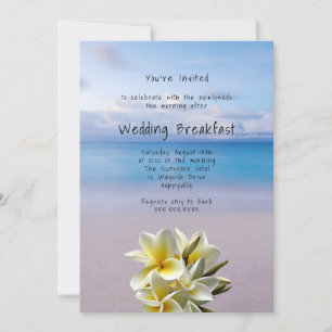 Convites White Plumeria Beach Background Weding Breakfast